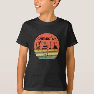 T-shirt Chimie vintage coucher de soleil rayures rétro mot