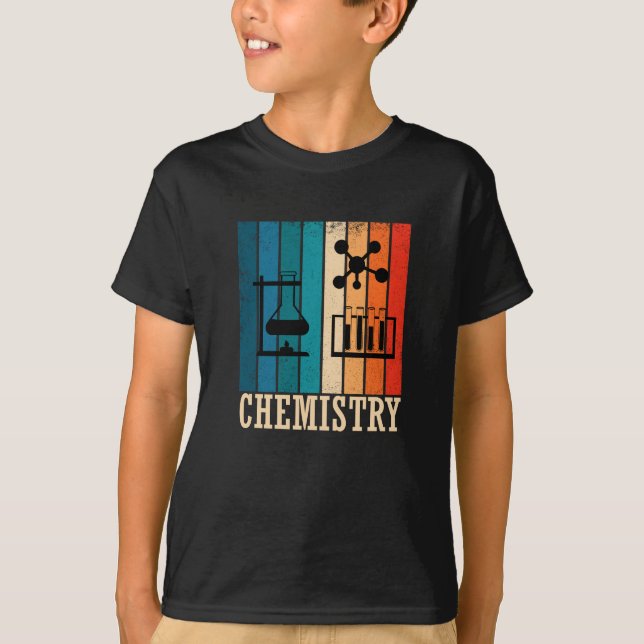 T-shirt Chimie vintage coucher de soleil rayures rétro mot (Devant)