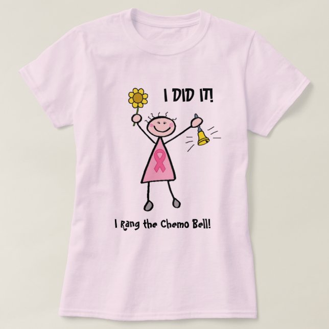 T-shirt Chimio Bell - cancer du sein rose de ruban (Design devant)