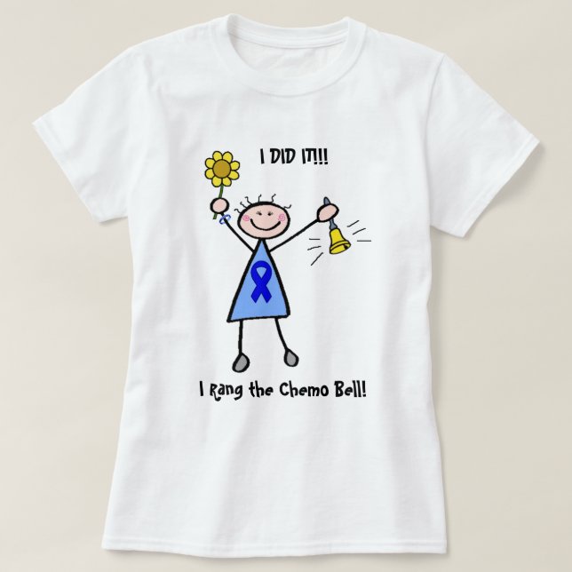 T-shirt Chimio Bell - femme de cancer du colon (Design devant)