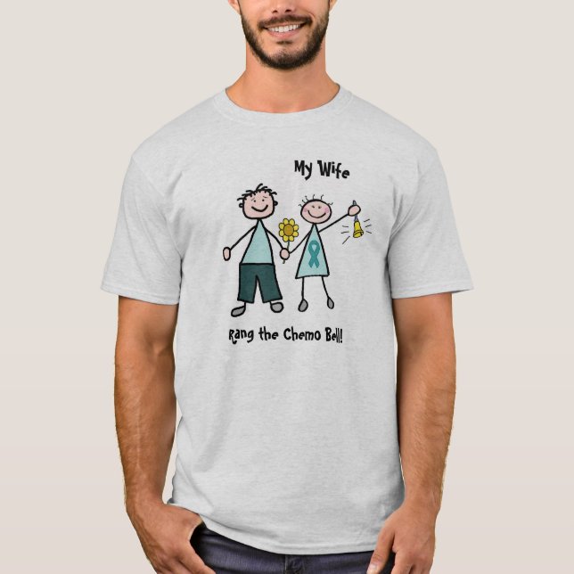 T-shirt Chimio Bell - ruban de Teal de Cancer ovarien (Devant)