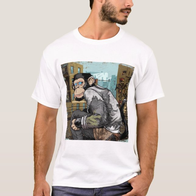 T-shirt Chimpansee stylisé (Devant)
