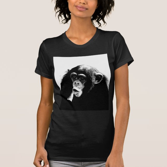 T-shirt Chimpanzé noir blanc (Devant)