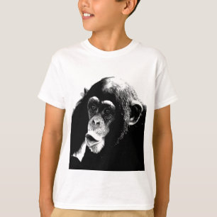 T-shirt Chimpanzé noir blanc