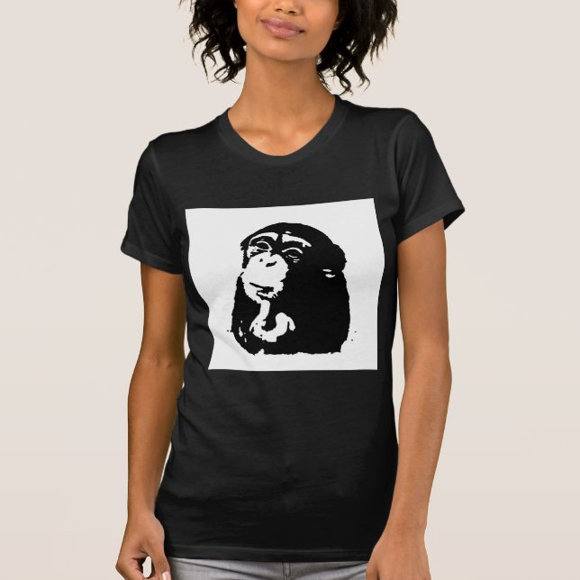 T-shirt Chimpanzé Pop Art Thinking (Devant)