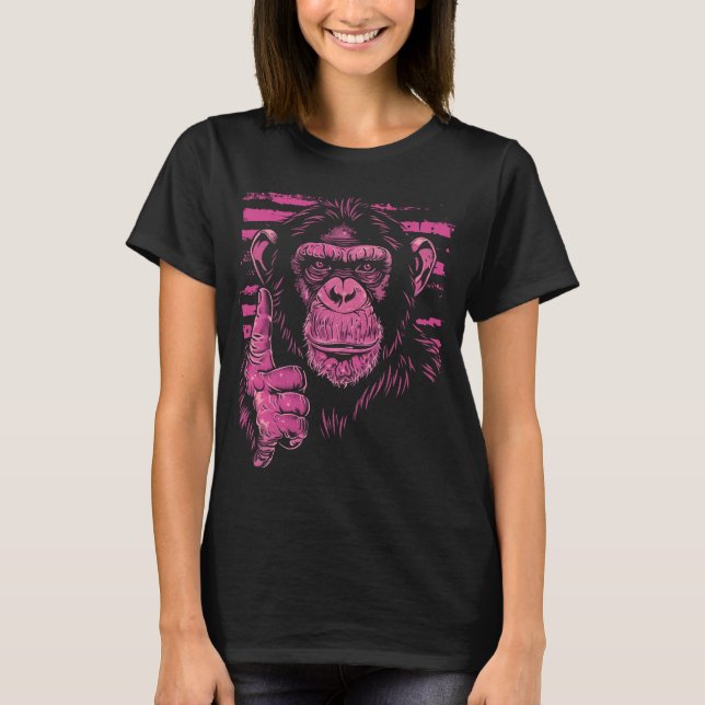 T-shirt Chimpanzé rose (Devant)