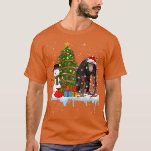 T-shirt Chimpanzee Costume Santa Lights Hat Snowman Christ