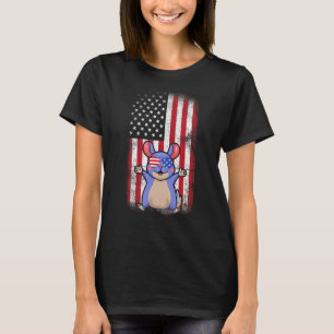T-shirt Chinchilla American Flag Boys Filles Hommes Femmes