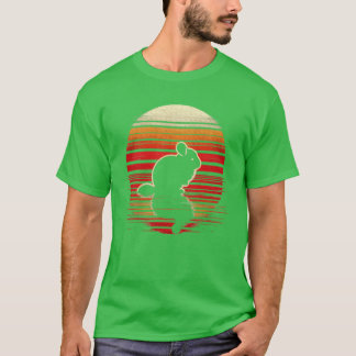 T-shirt Chinchilla Coucher de soleil Rétro Style Safari Vi