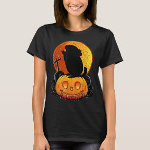 T-shirt Chinchilla Sur Citrouille hurle Sur Lune Fun Hallo