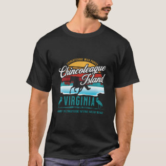 T-shirt Chincoteague Island Virginia Wild Ponies Retro Sun