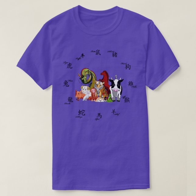 T-shirt Chine Chinois Zodiac Vacances Dragon Asie (Design devant)