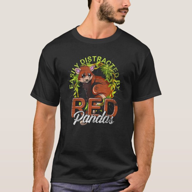 T-shirt Chine Forêt Animale Faune Panda Rouge Chinois (Devant)