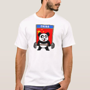 T-shirt Chine Panda haltérophile