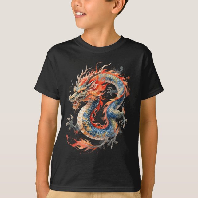 T-shirt Chinese Dragon Asian Mythology Zodiac  (Devant)