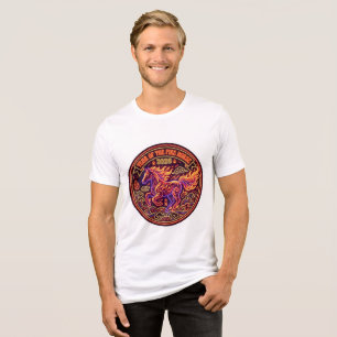 T-Shirt Chinesisches Sternzeichen Feuerpferd Tri-Blend Shirt