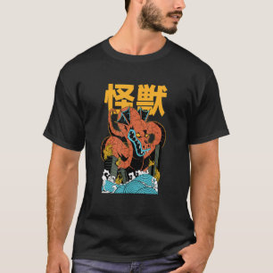 T-shirt Chinois asiatique monstre japonais détruit bâtimen