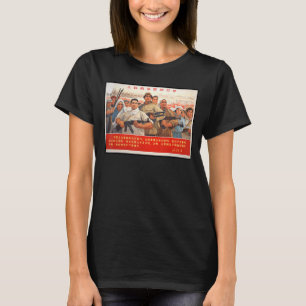 T-shirt Chinois Foule Ak 47 Propagande Communiste Lithogr