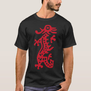 T-shirt Chinois Mah Jong Dragon Rouge Carrelage Mahjong Co