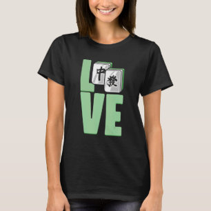 T-shirt Chinois Mahjong Love Tiles de jeu pour les joueurs