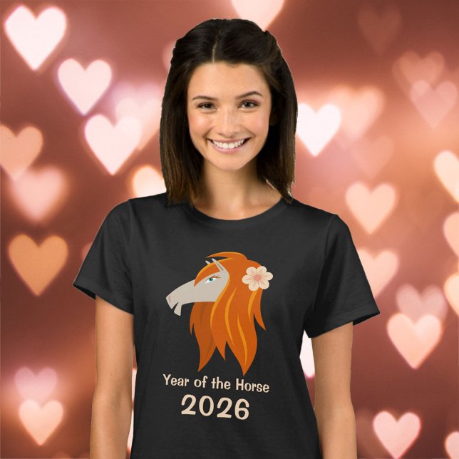 T-shirt Chinoise Cheval de Feu du Nouvel An 2026 Zodiac Fe (Créateur téléchargé)