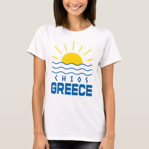 T-shirt Chios Grèce Sunshine And Sea Waves Femmes