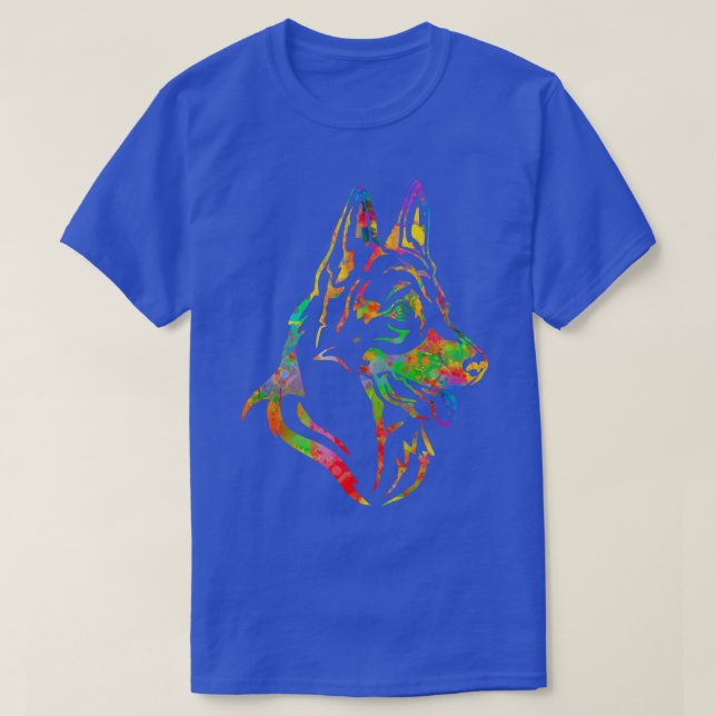 T-shirt chiot berger allemand aux cheveux longs (Design devant)