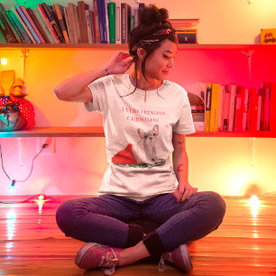 T-shirt Chiot Bouledogue Français avec le chapeau de Père 