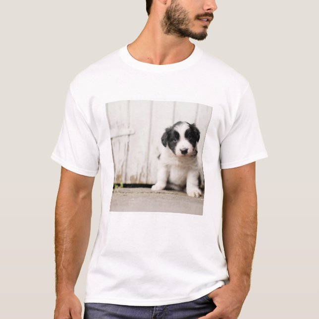 T-shirt Chiot de border collie (Devant)
