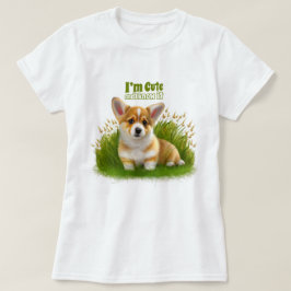 T-shirt Chiot de Corgi sur l'herbe | animal mignon