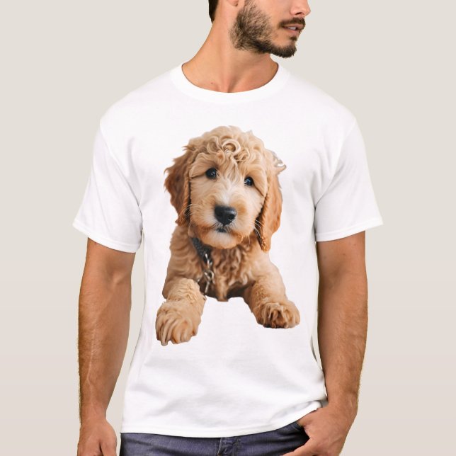 T-shirt Chiot de Doodle Doré (Devant)