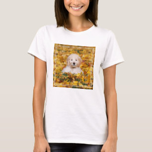 T-shirt Chiot De Goldendoodle En Feuilles D'Automne