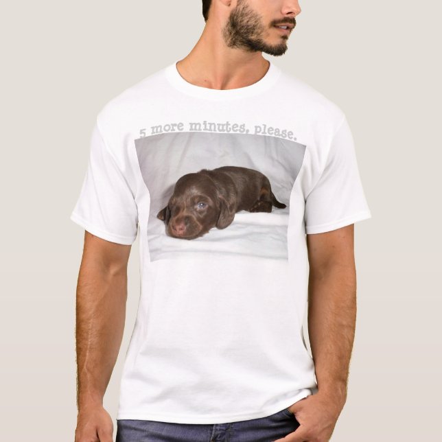 T-shirt Chiot de Longcoat de chocolat de teckel (Devant)