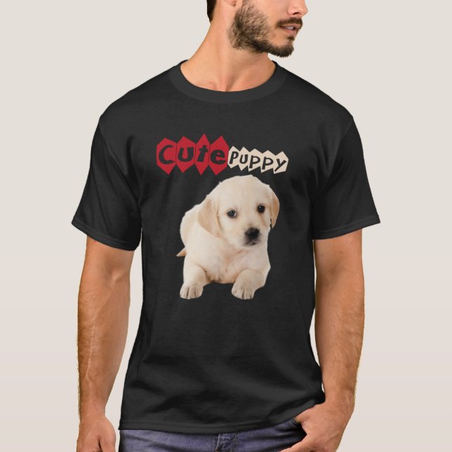 T-shirt Chiot de récupération Golden Cute Labrador (Devant)