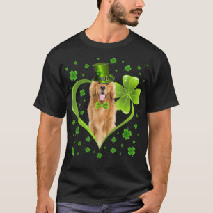 T-shirt Chiot drôle Shamrock Golden Retriever Chien St