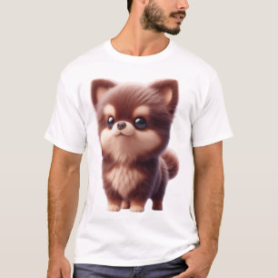 T-shirt Chiot Fluffy Mignon - Design de Chien Adorable