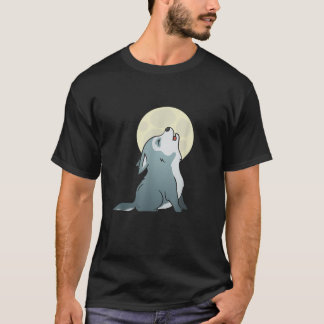 T-shirt Chiot Loup Mignon Hurlement Bébé Chien Chiot Homme