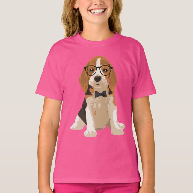 T-shirt Chiot mignon de beagle de hippie pour des amoureux (Devant)