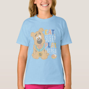 T-shirt Chiot Scooby-Doo "Mange, Dors, Joue, Répète"