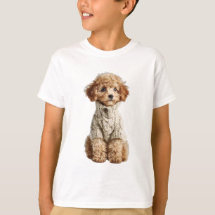 T-shirt Chiots Caniches dans un Tricot à Mailles Kids