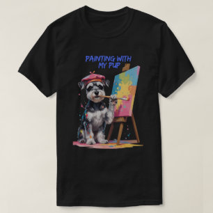T-shirt Chiots Créatifs – Le Schnauzer Miniature Artistiqu