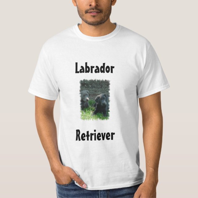 T-shirt Chiots de labrador retriever d'argent et de (Devant)
