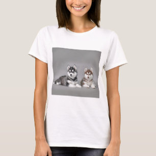 T-shirt Chiots husky sibériens