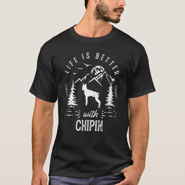 T-shirt Chipin Life Better Maman Papa Chien (Devant)
