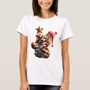 T-shirt Chipmunk Avec Pine Cone Tree