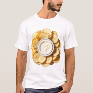 T-shirt Chips de pommes de terre avec une trempette Mayonn