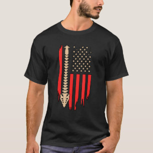 T-shirt Chiropratique Usa Drapeau Chiropracteur Sine Chiru