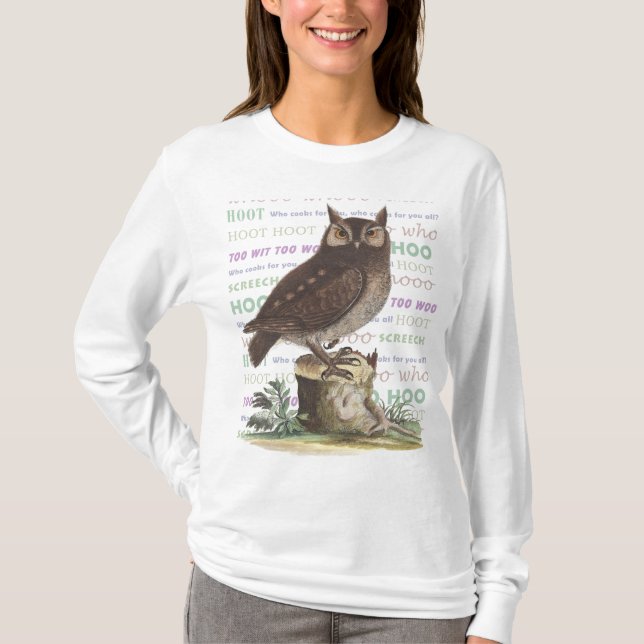 T-shirt Chirot de l'Owl Watcher avec Chouette, Chouette de (Devant)