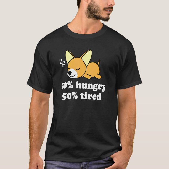T-shirt Chiwawa Chihuahua Chien Chiot Grossier Fatigué (Devant)