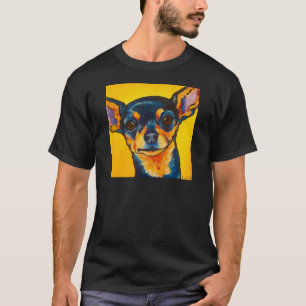 T-shirt Chiwawa noir et bronzage